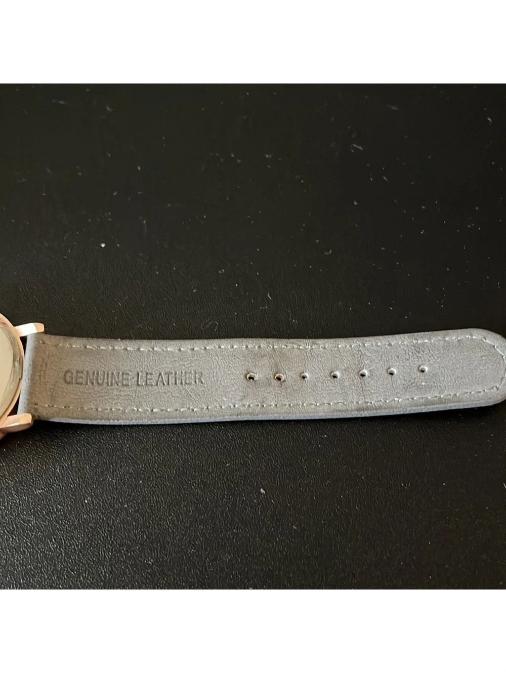 EUC Tomi Mens watch -gray leather band 40mm